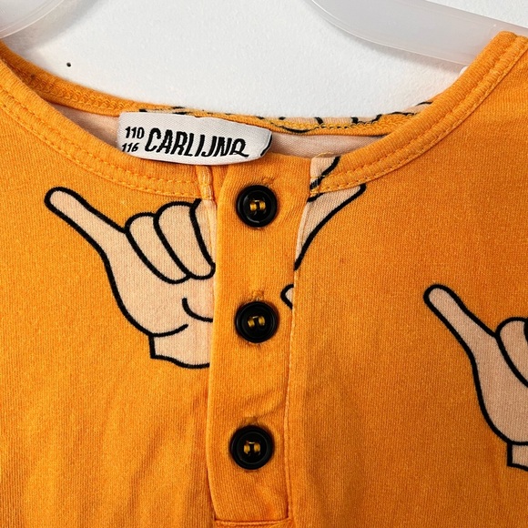 Carlijnq Orange Kids Shirt with Hand Sign Print - Picture 4 of 4